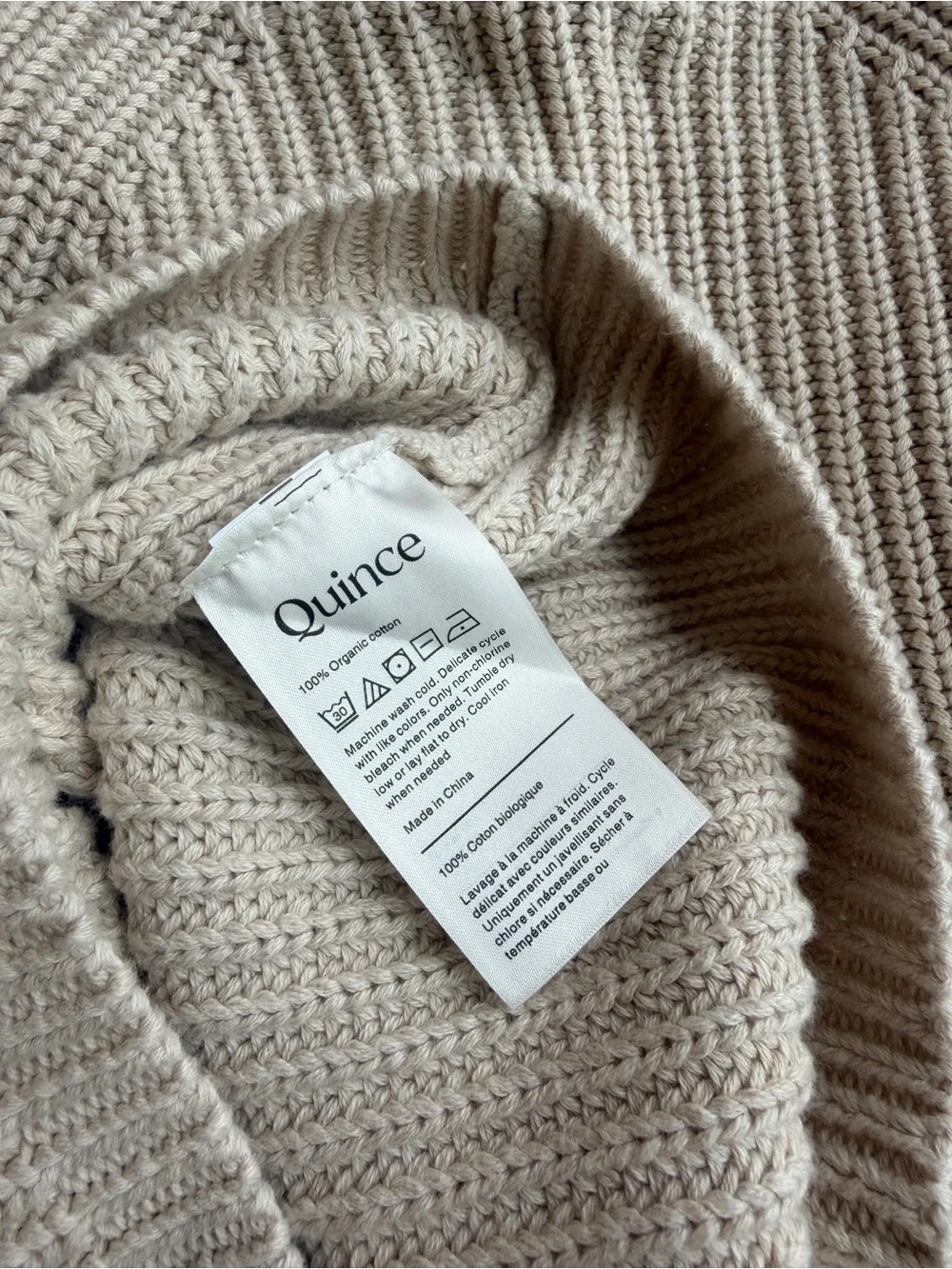 NWT Quince Women's fisherman crew organic Cotton Ribbed Sweater - Picture 5 of 5
